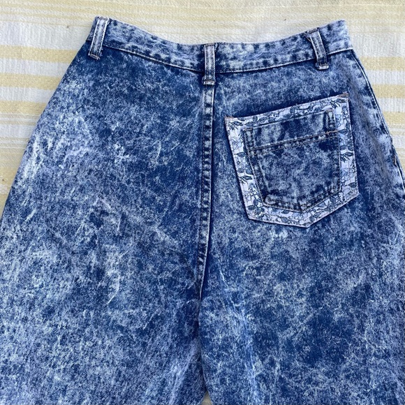 Vintage 80s upcycled patchwork acid wash jeans - Picture 5 of 5